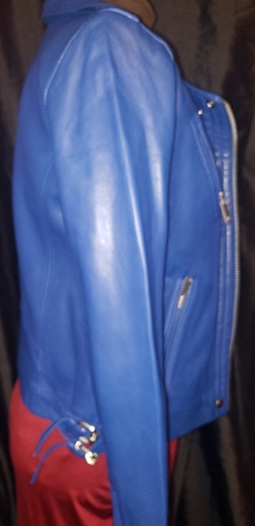 Belle Vere BLUE GENUINE LEATHER WAIST JACKET - Picture 8 of 8